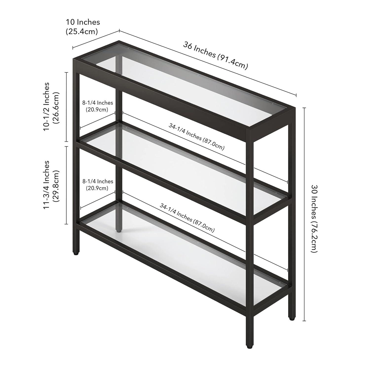 Evelyn&Zoe Alexis 36" Wide Rectangular Console Table, Blackened Bronze