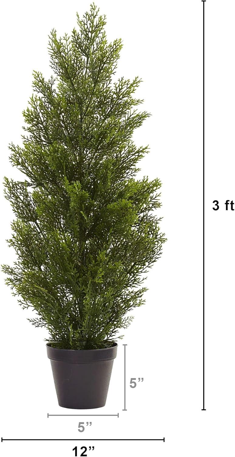 Nearly Natural 3-ft Mini Cedar Pine Tree (Indoor/Outdoor)