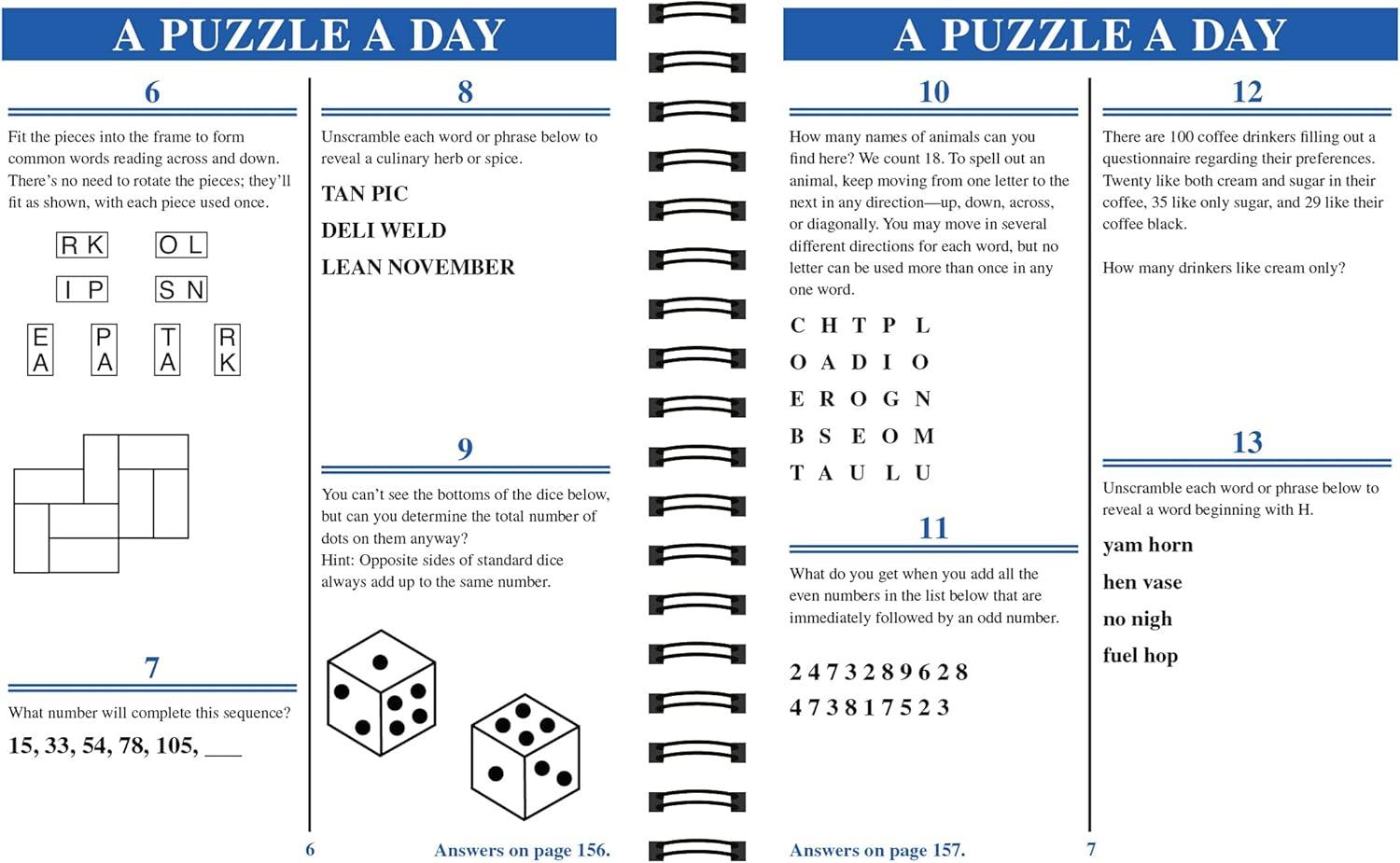 Brain Games - A Puzzle a Day - by  Publications International Ltd & Brain Games (Spiral Bound)