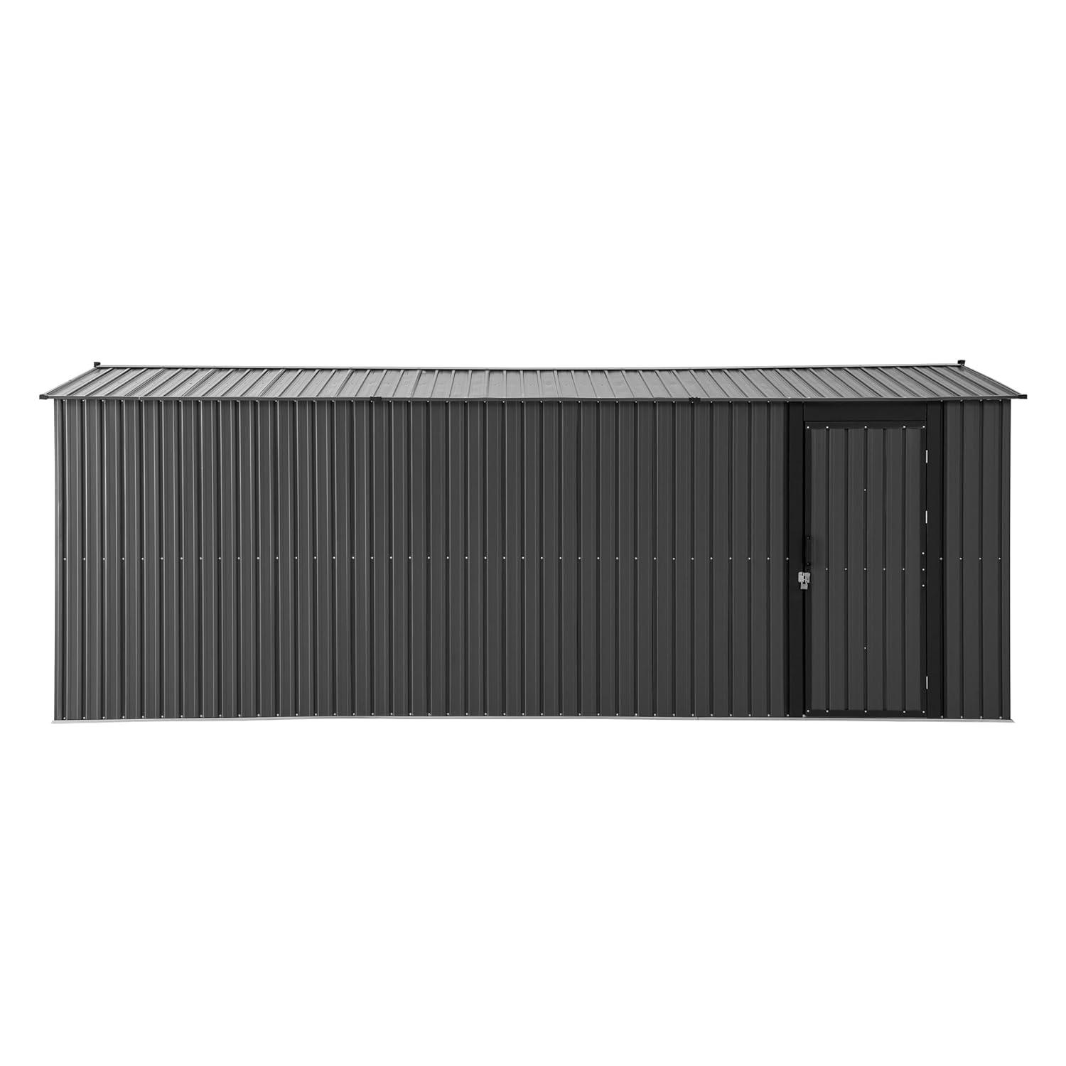 Sunjoy Sunjoy Outdoor Storage Shed 10 x 20 ft. Carport, Patio Metal Utility Large Storage Shed Garage with 2 Doors and 4 Vents, for Car, Truck, Bike, Garbage Can, Tool, Lawnmower