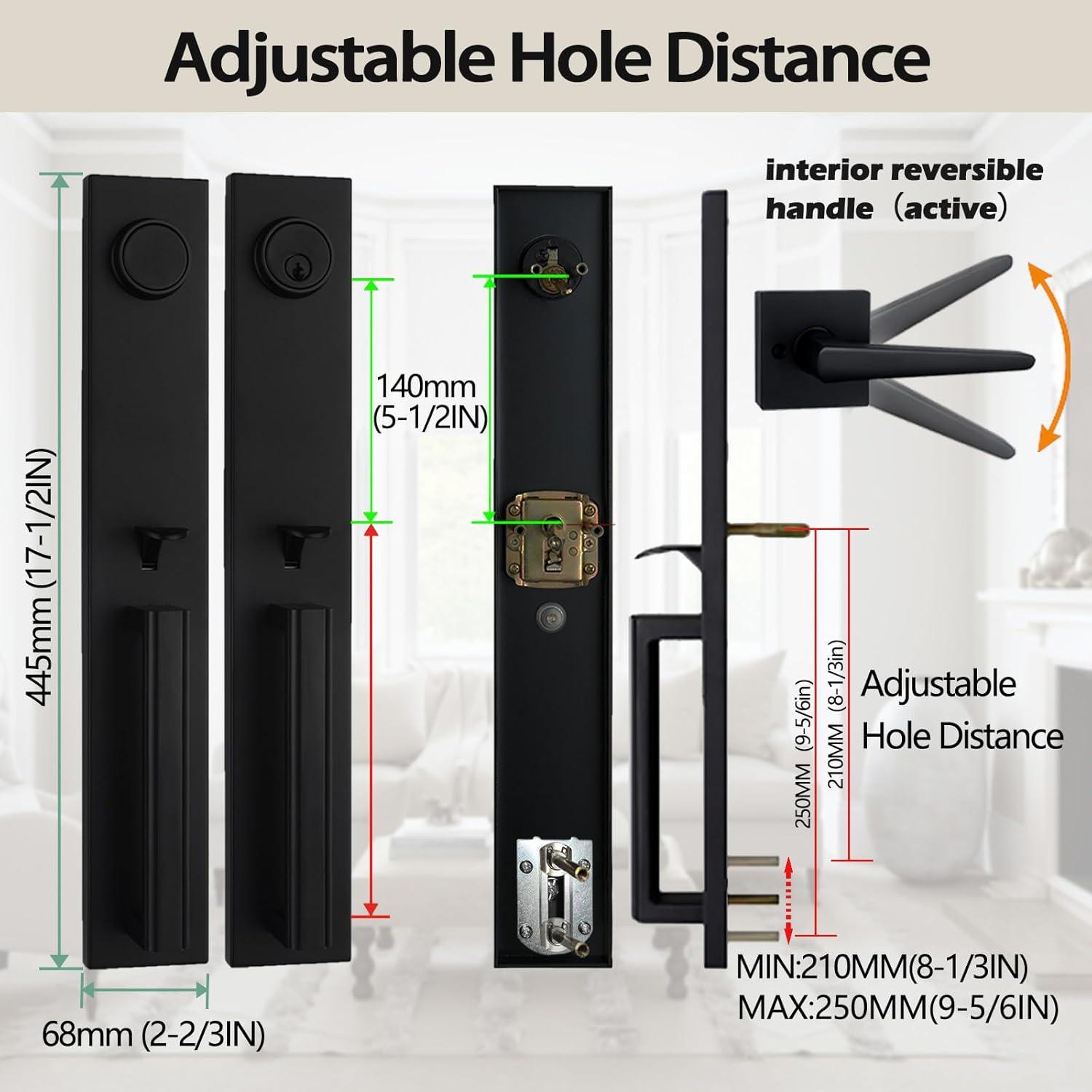 Modish Handleset with Single Cylinder Deadbolt and Door and Rosette