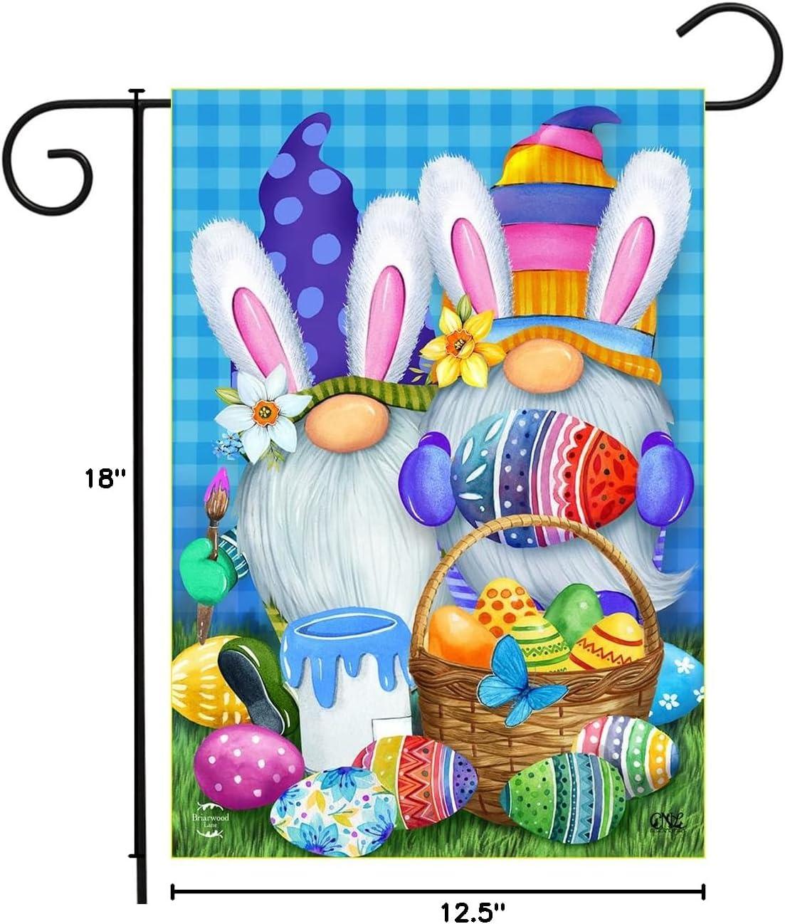 Easter Gnomes Holiday Garden Flag 18" x 12.5" Briarwood Lane