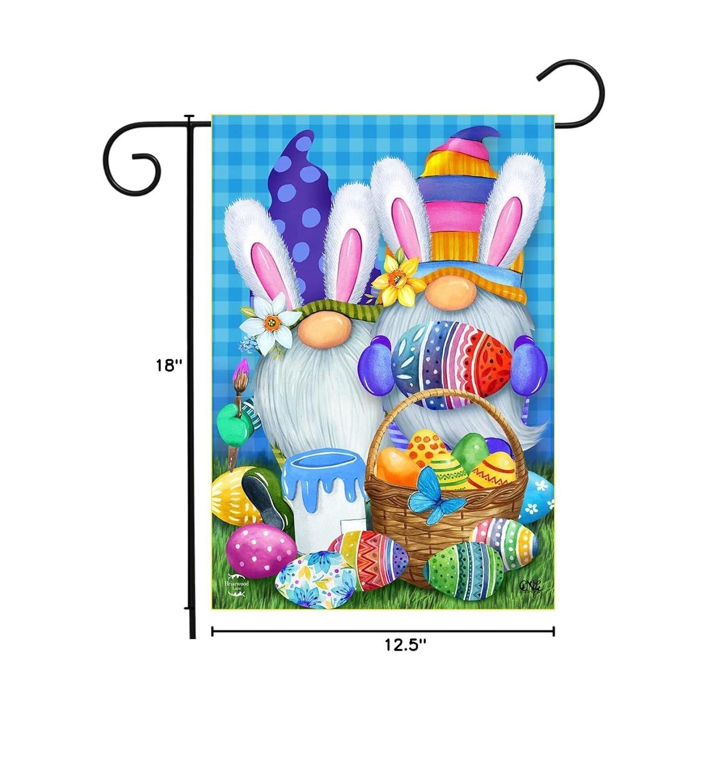 Easter Gnomes Holiday Garden Flag 18" x 12.5" Briarwood Lane