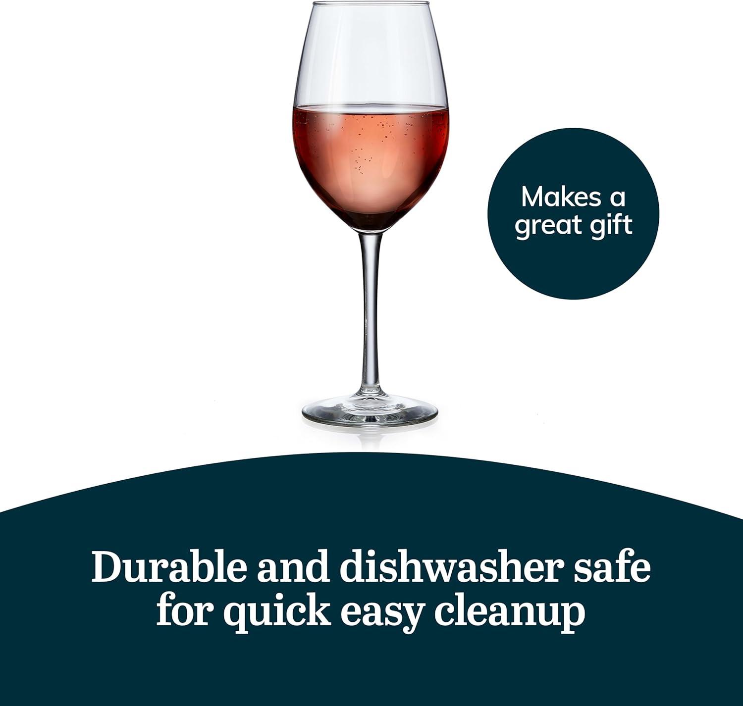 Libbey Entertaining Essentials All Purpose Wine Glasses, 17 ounce, Set of 6