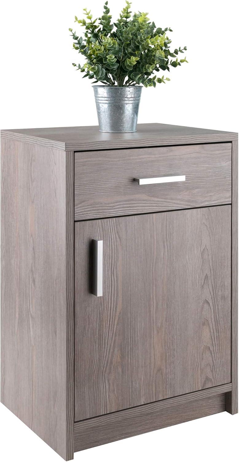 Ash Gray Transitional 1-Drawer Composite Wood Accent Table