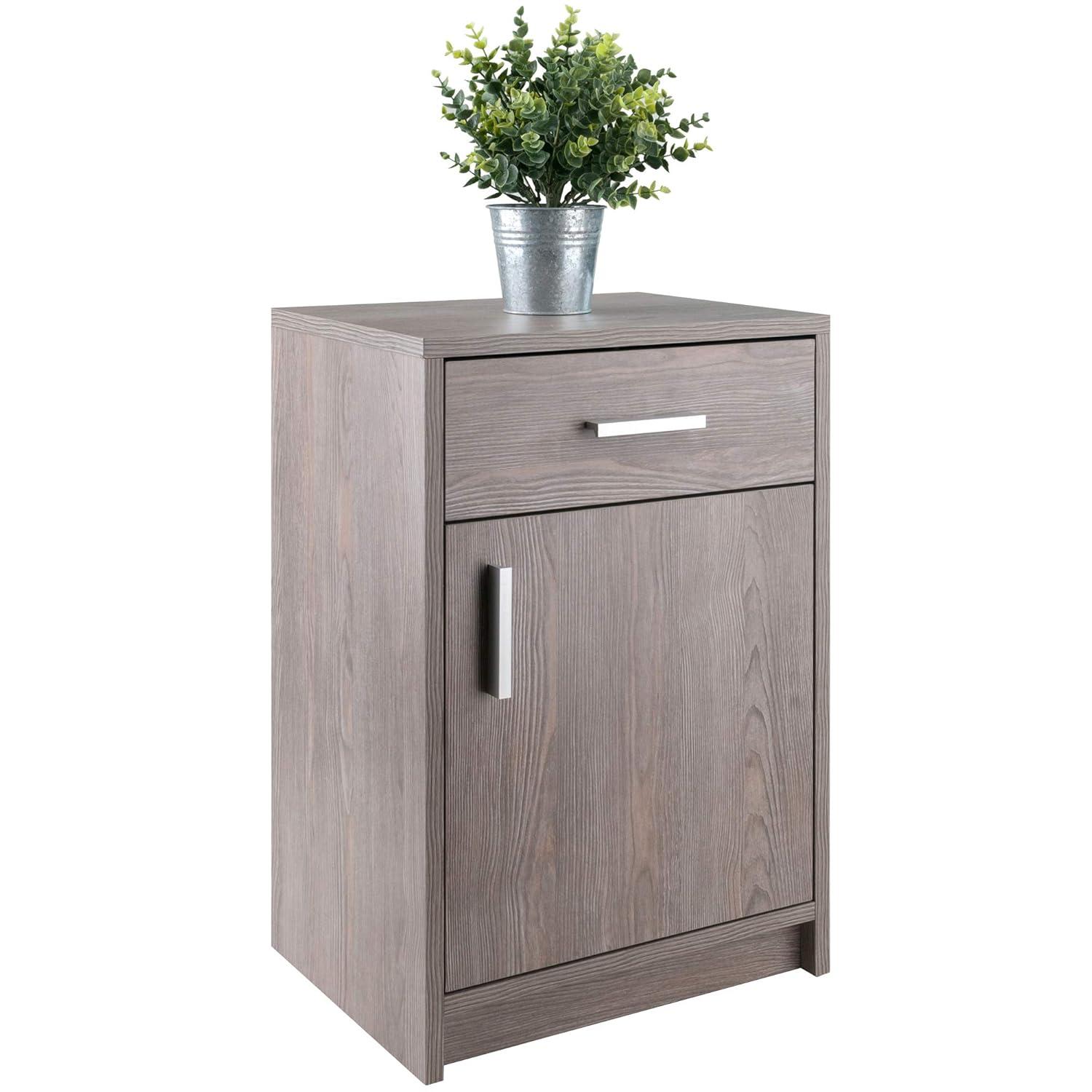 Ash Gray Transitional 1-Drawer Composite Wood Accent Table