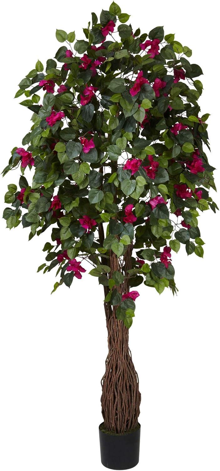 Twisting Vine Bougainvillea Silk Floor Plant in Pot - 6ft