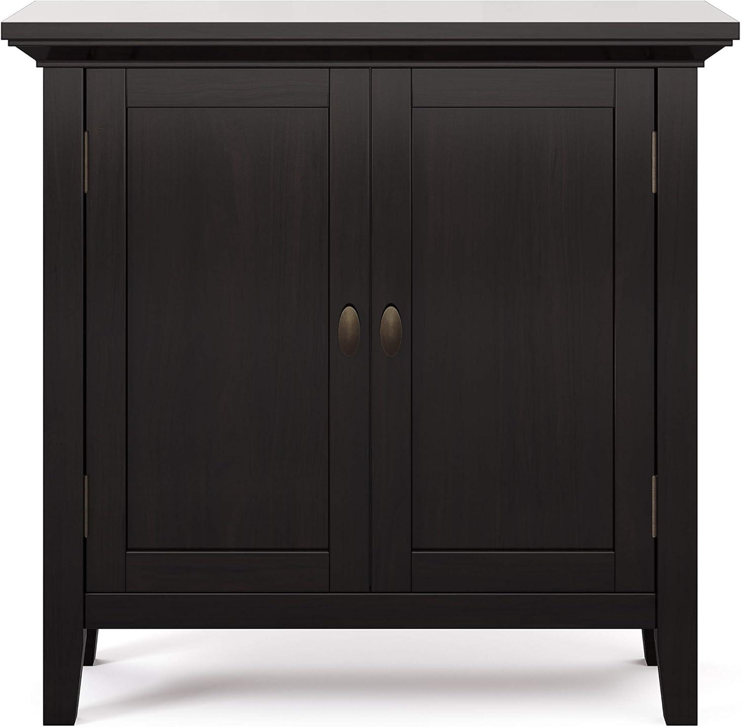 Hickory Brown Solid Wood 32" Transitional Low Storage Cabinet