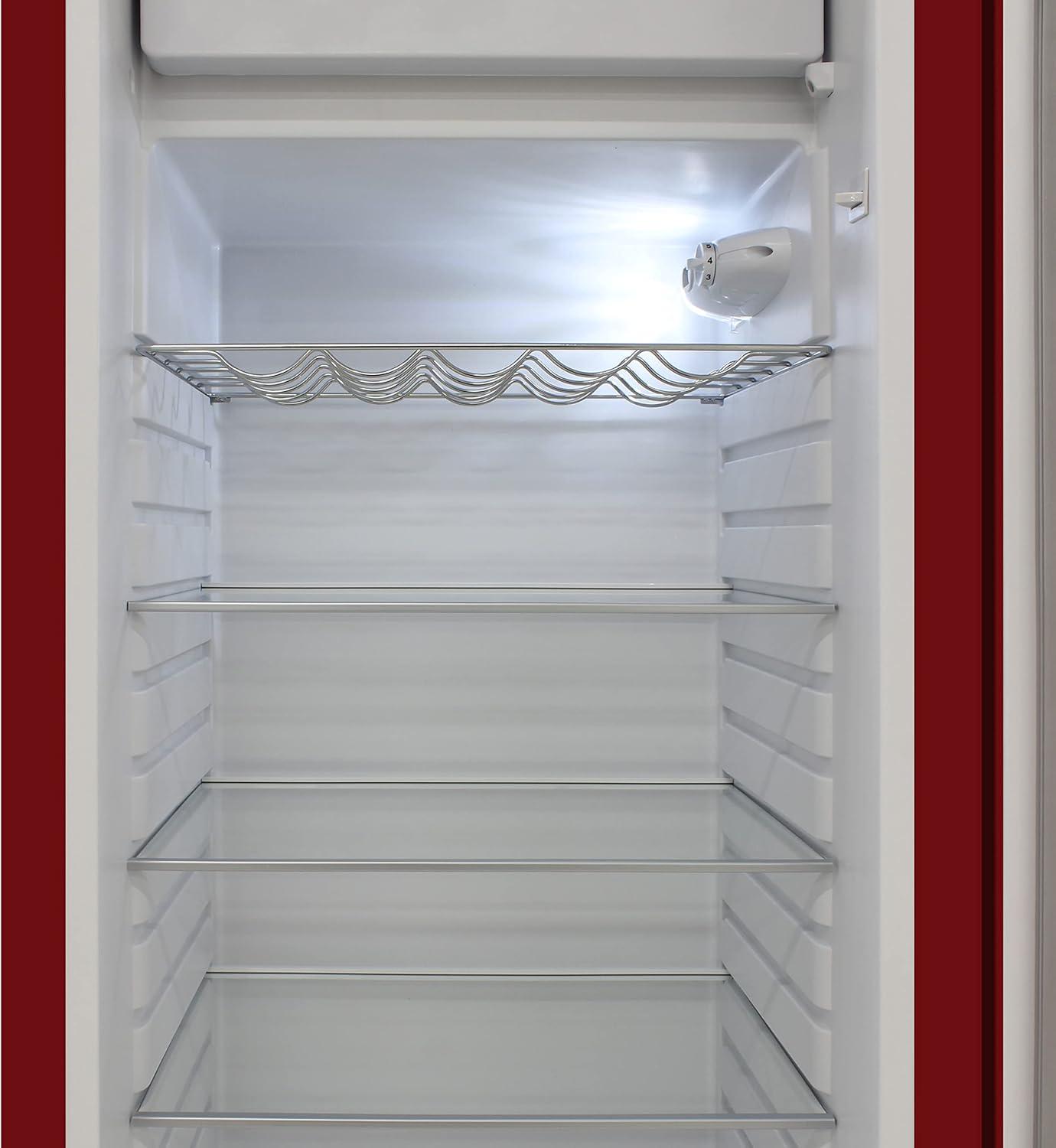 Brama 9.2 Cu.Ft. Retro Red Top-Freezer Refrigerator with Solid Steel Door