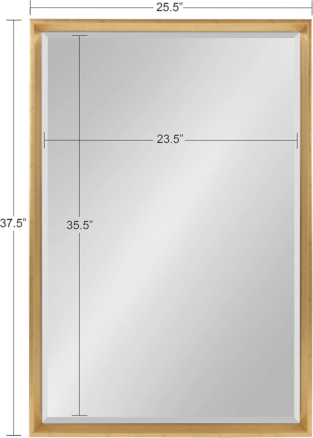 26" x 38" Calter Framed Wall Mirror Gold - Kate and Laurel: Modern Rectangle, No Assembly Required