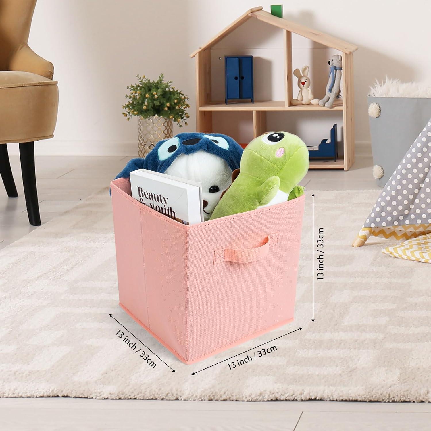 Colorful Foldable Fabric Storage Cubes for Kids, Set of 6