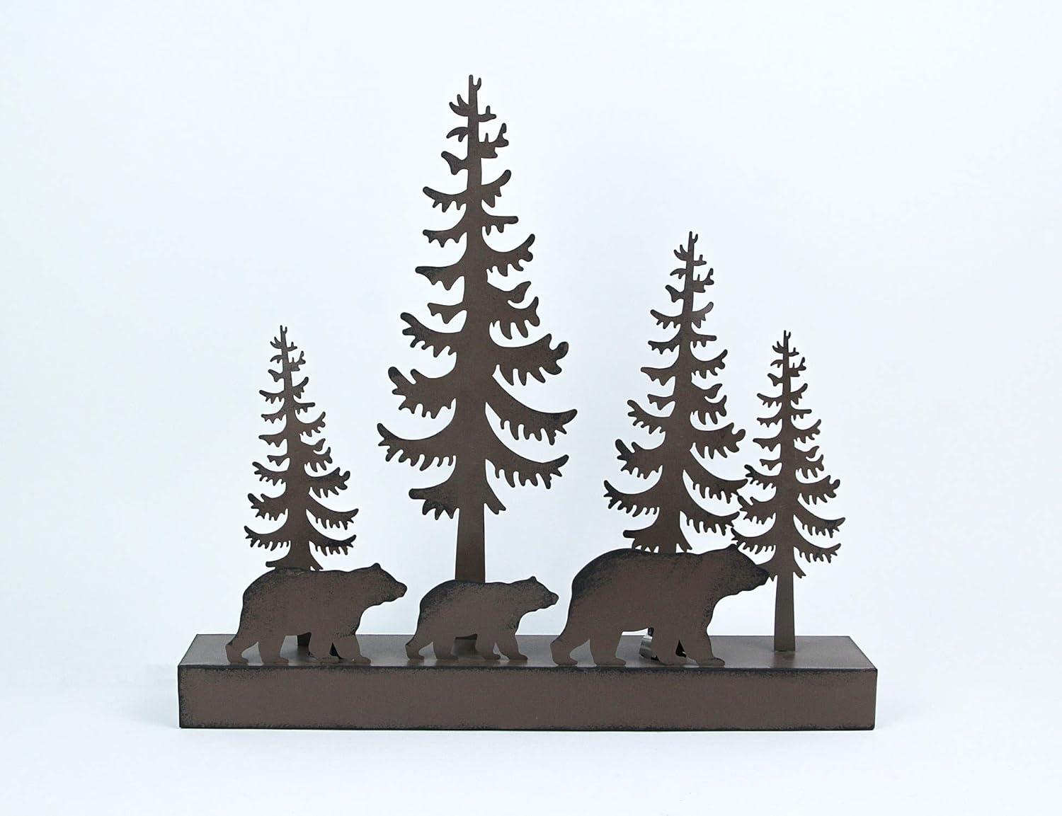 Metal Bears Forest Silhouette Night Light