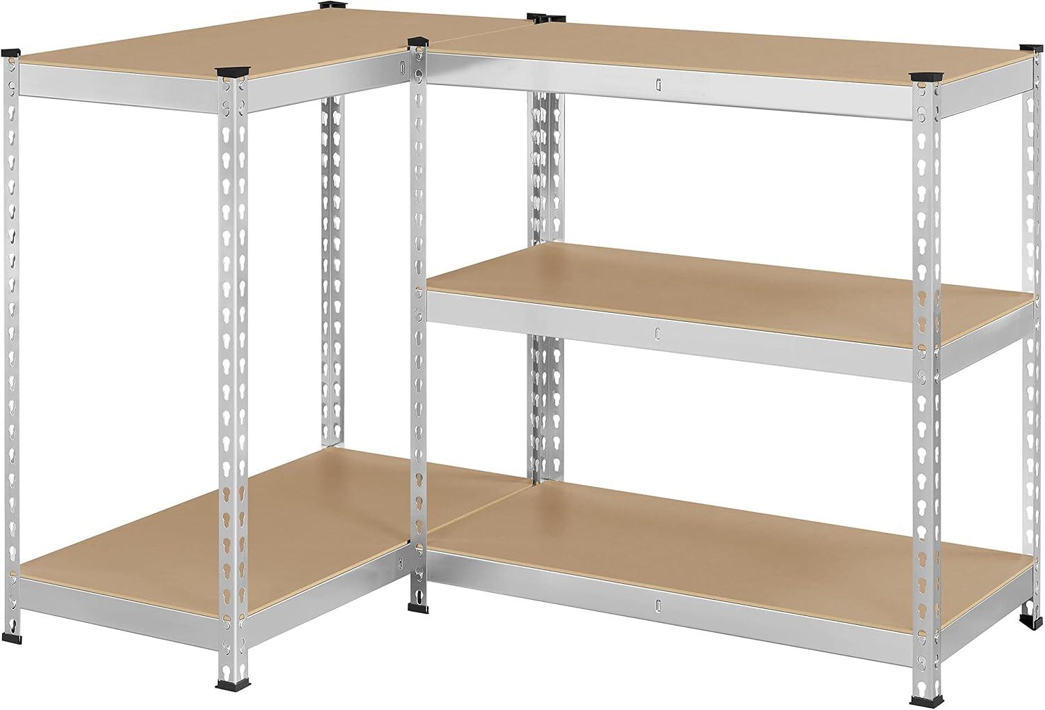 Topeakmart 5 Tiers Adjustable Metal Storage Shelving Heavy Duty Boltless Display Stand, Silver