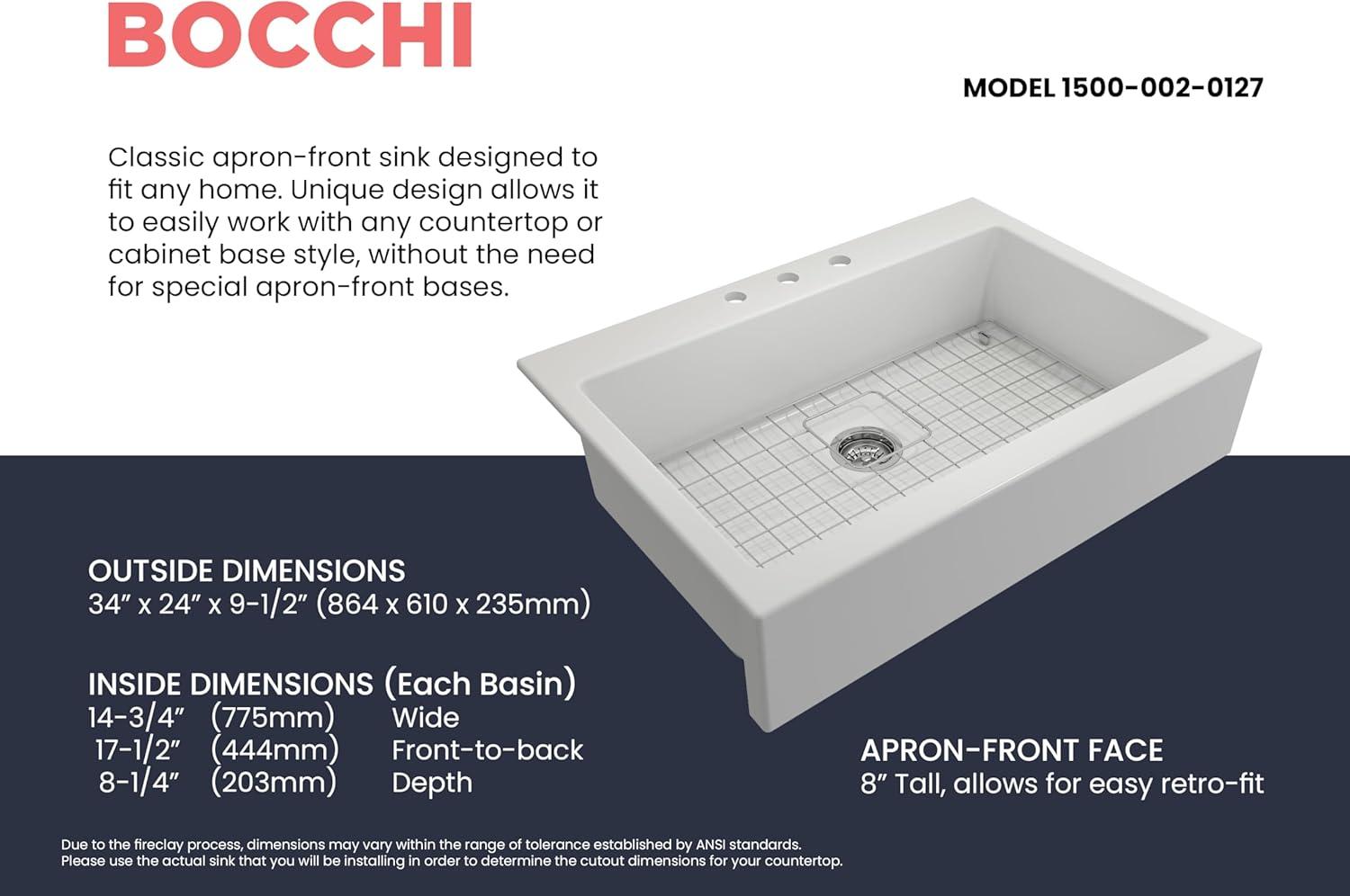 Matte White Fireclay Farmhouse Single Bowl Kitchen Sink