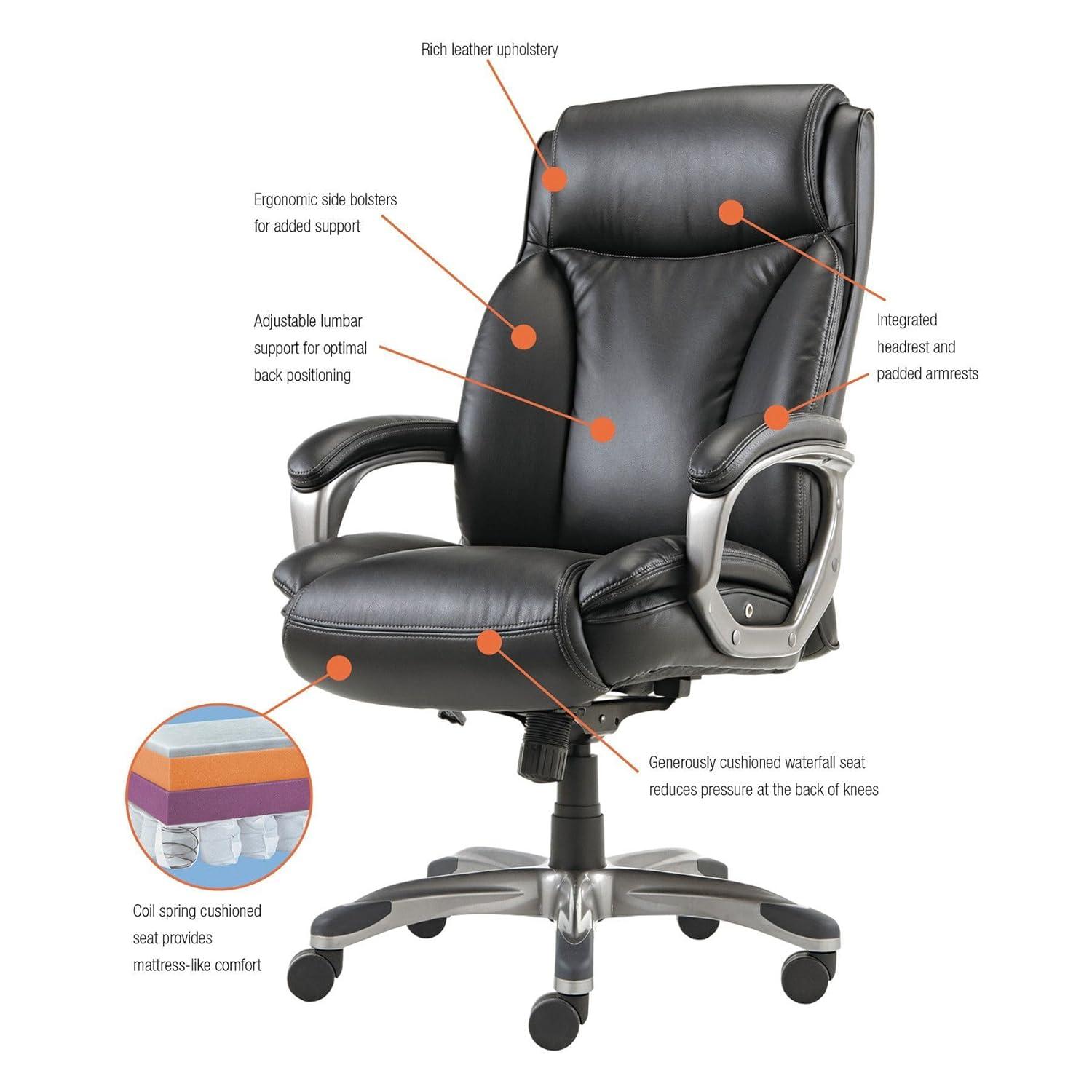 Alera Office Desk Chair, High-Back, Black/Graphite