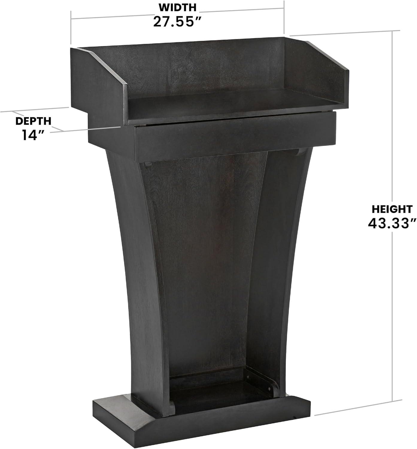 Black Woodgrain Business Lectern with Drawer