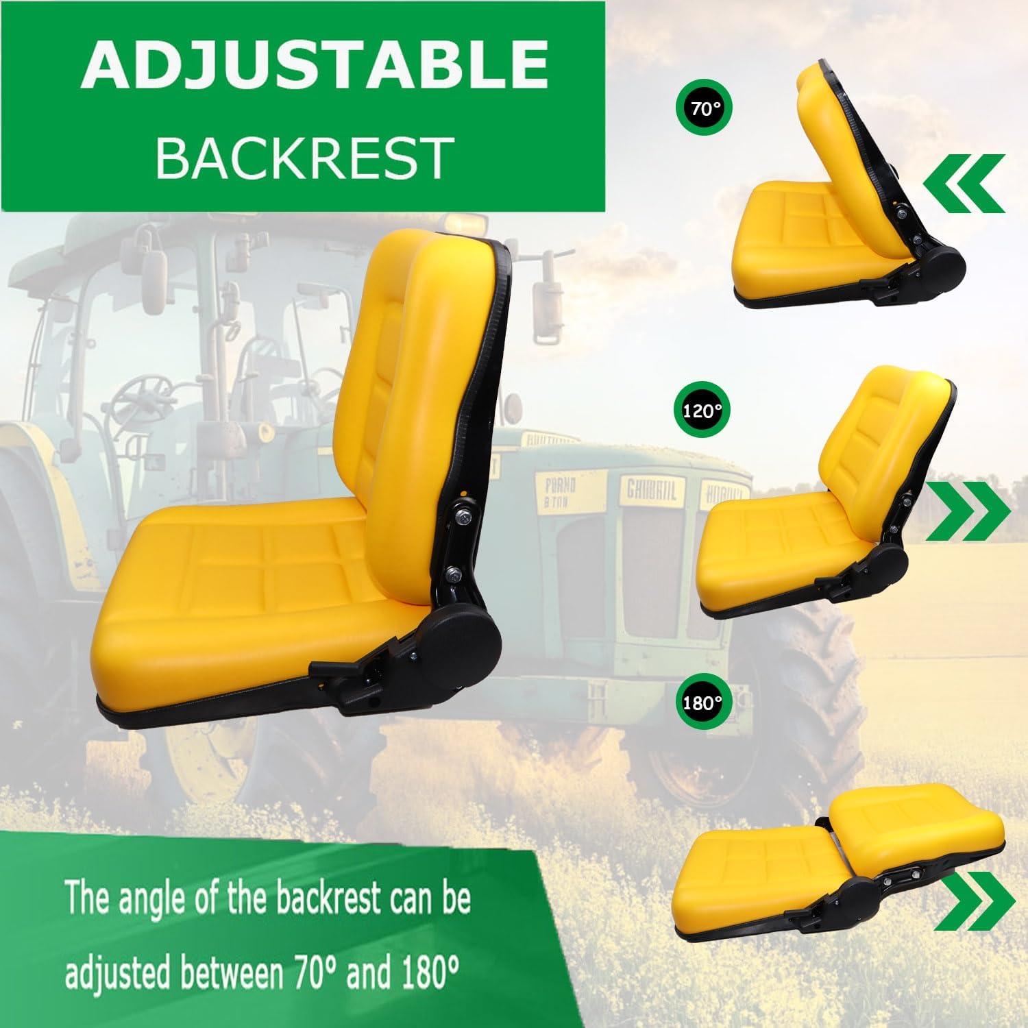 Black Adjustable PVC Forklift and Tractor Seat with Armrests