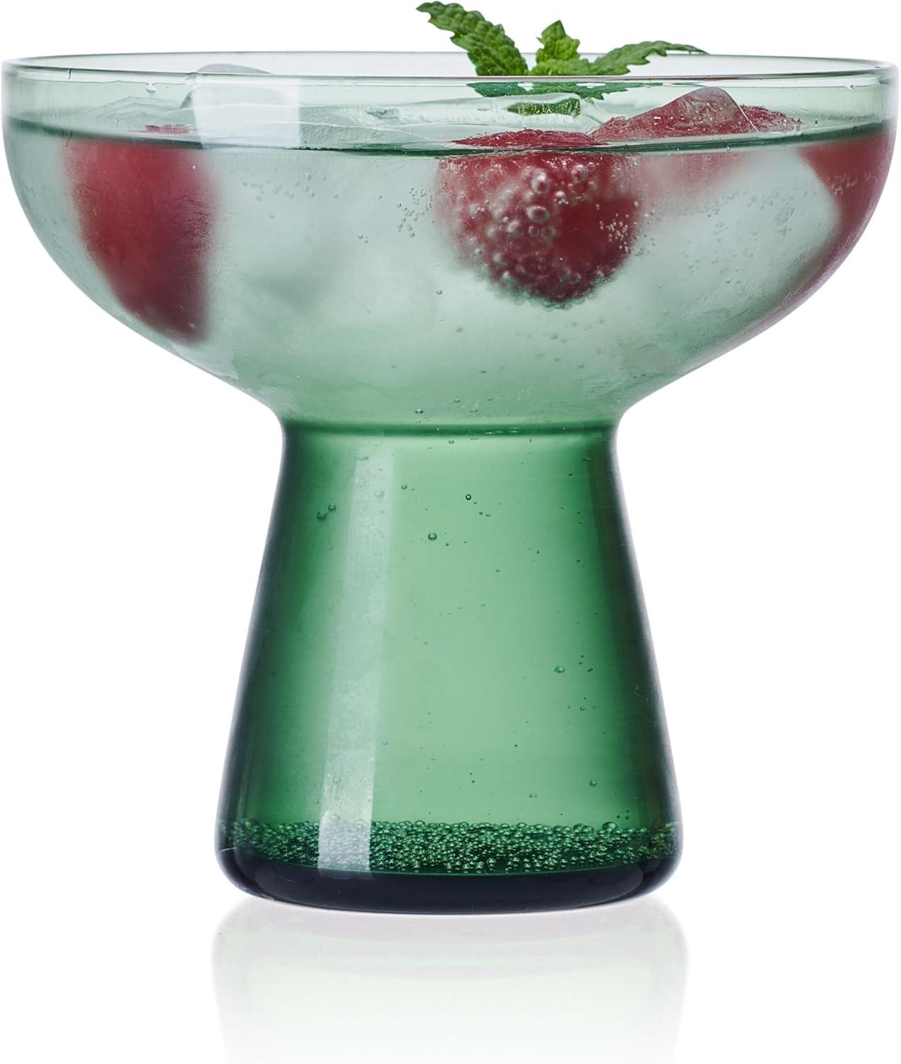 Phoebe Sage Green Glass Margarita Cocktail Set