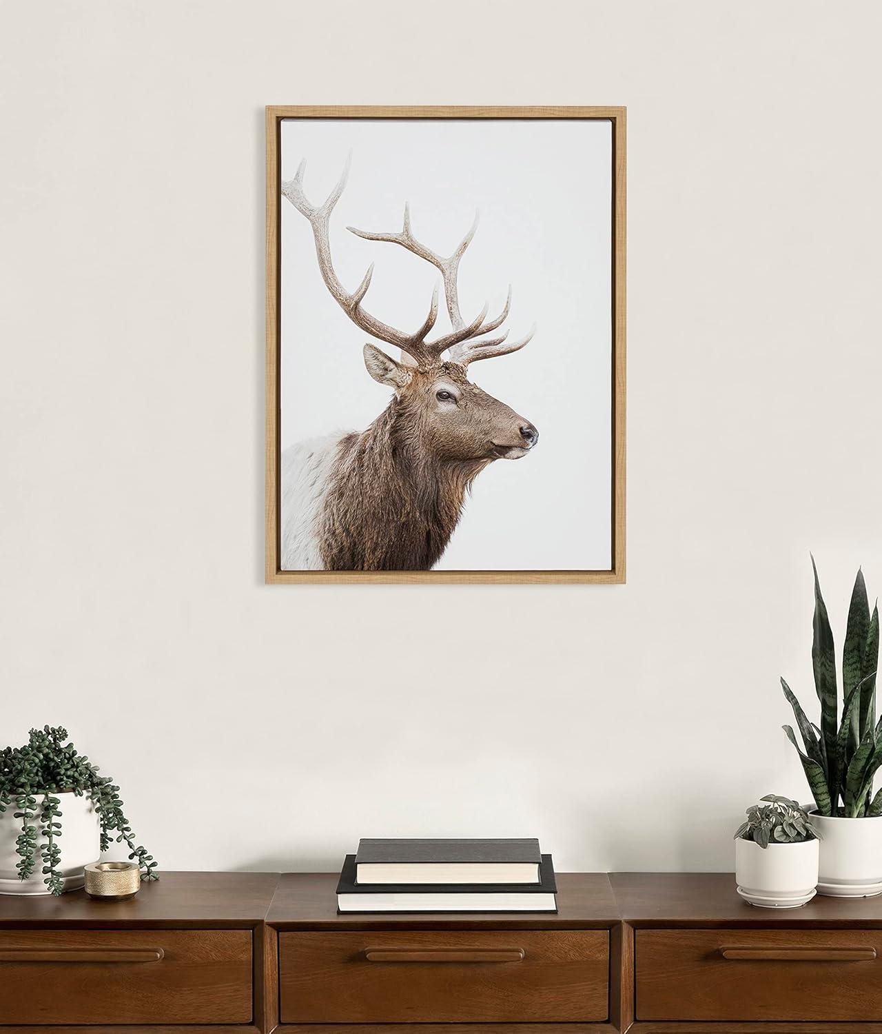 Sylvie Stag Profile Framed Canvas by Amy Peterson Art Studio - Kate & Laurel All Things Decor