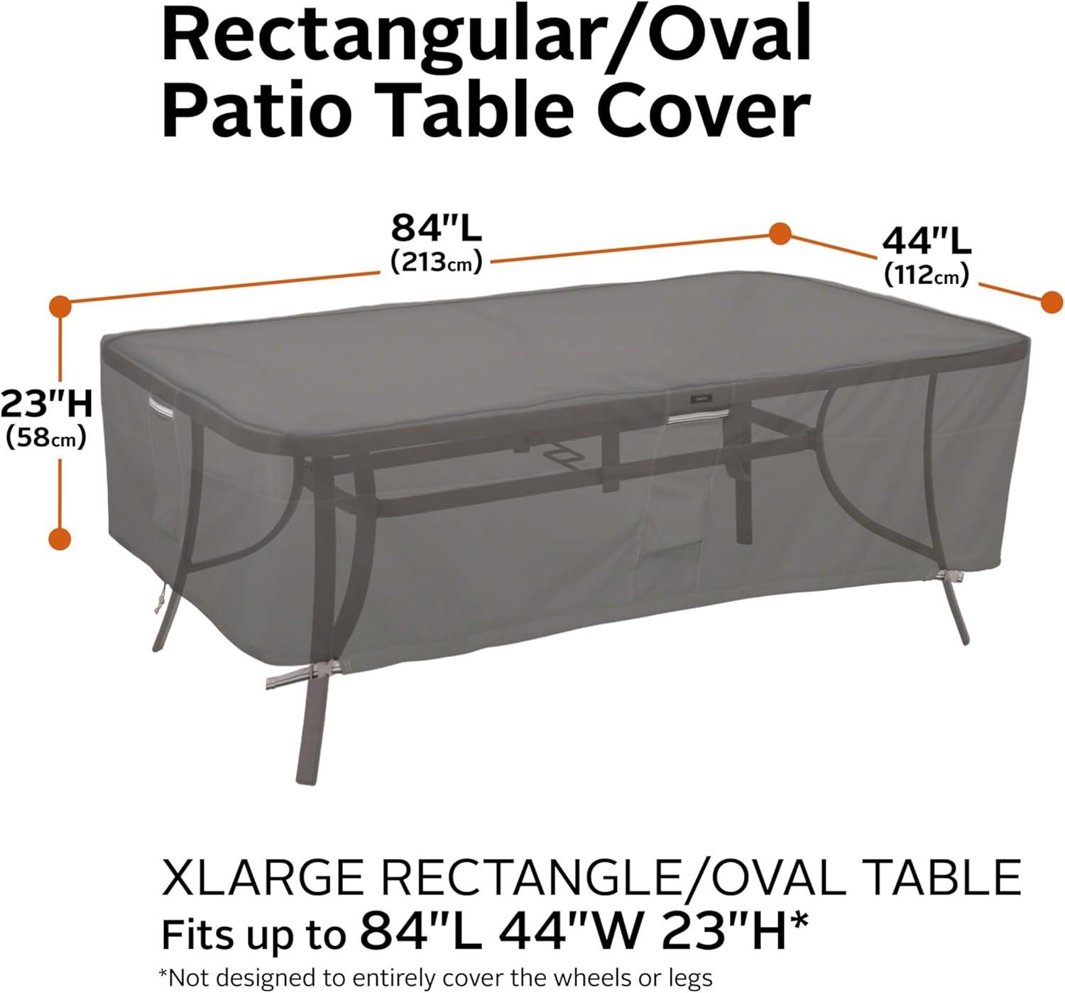 Classic Accessories Ravenna Water-Resistant 84 Inch Rectangular/Oval Patio Table Cover