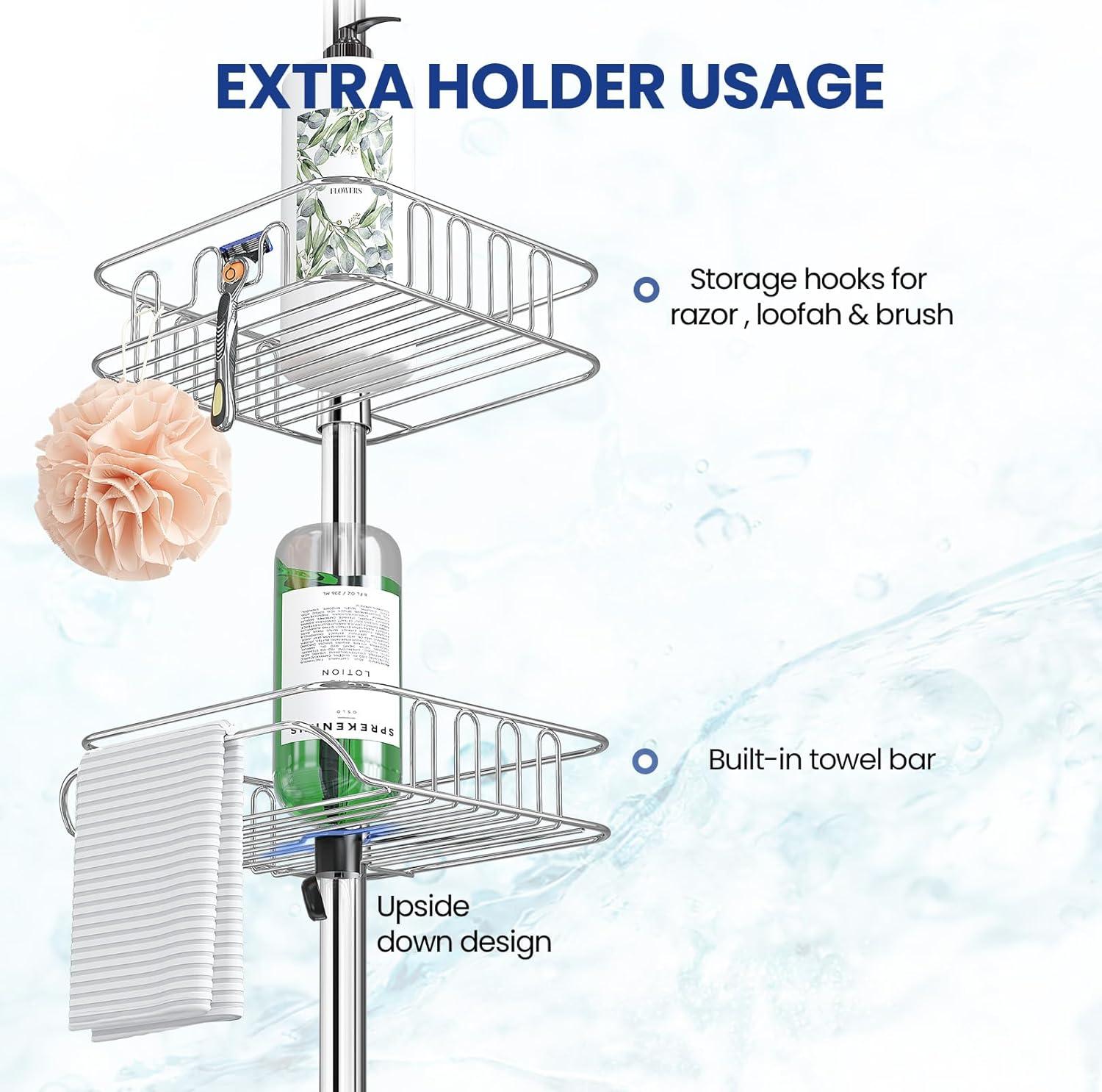 Raenee Tension Stainless Steel Shower Caddy