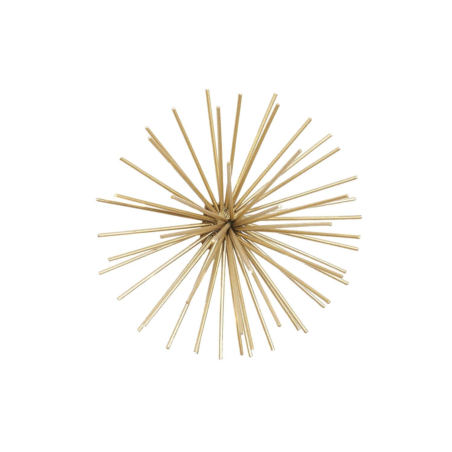 CosmoLiving by Cosmopolitan Gold Metal Starburst 3D Short Spike Home Wall Decor, Set of 3 6", 9", 12"W