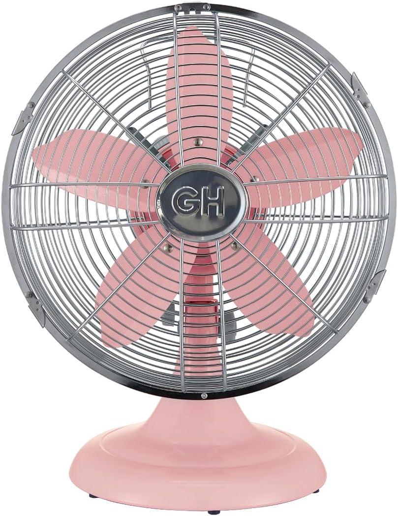 Good Housekeeping Good Housekeeping's All-Metal Retro 3-Speed 12" Oscillating Office Desk Table Fan (Multiple Finishes Available)