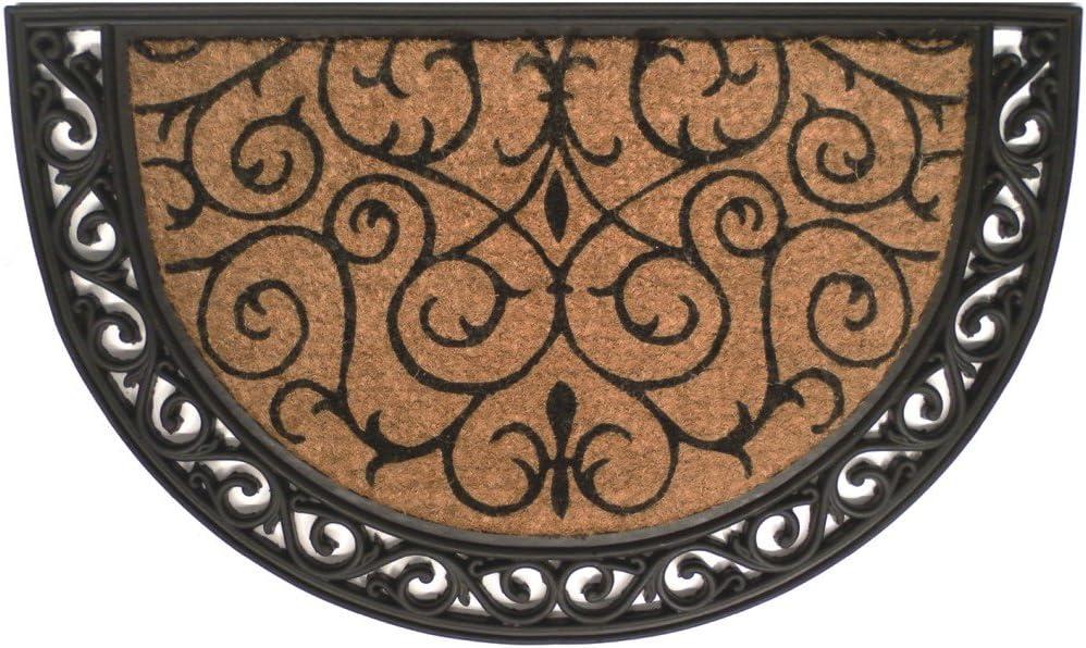 Elegant Coir and Rubber Half-Round Outdoor Doormat