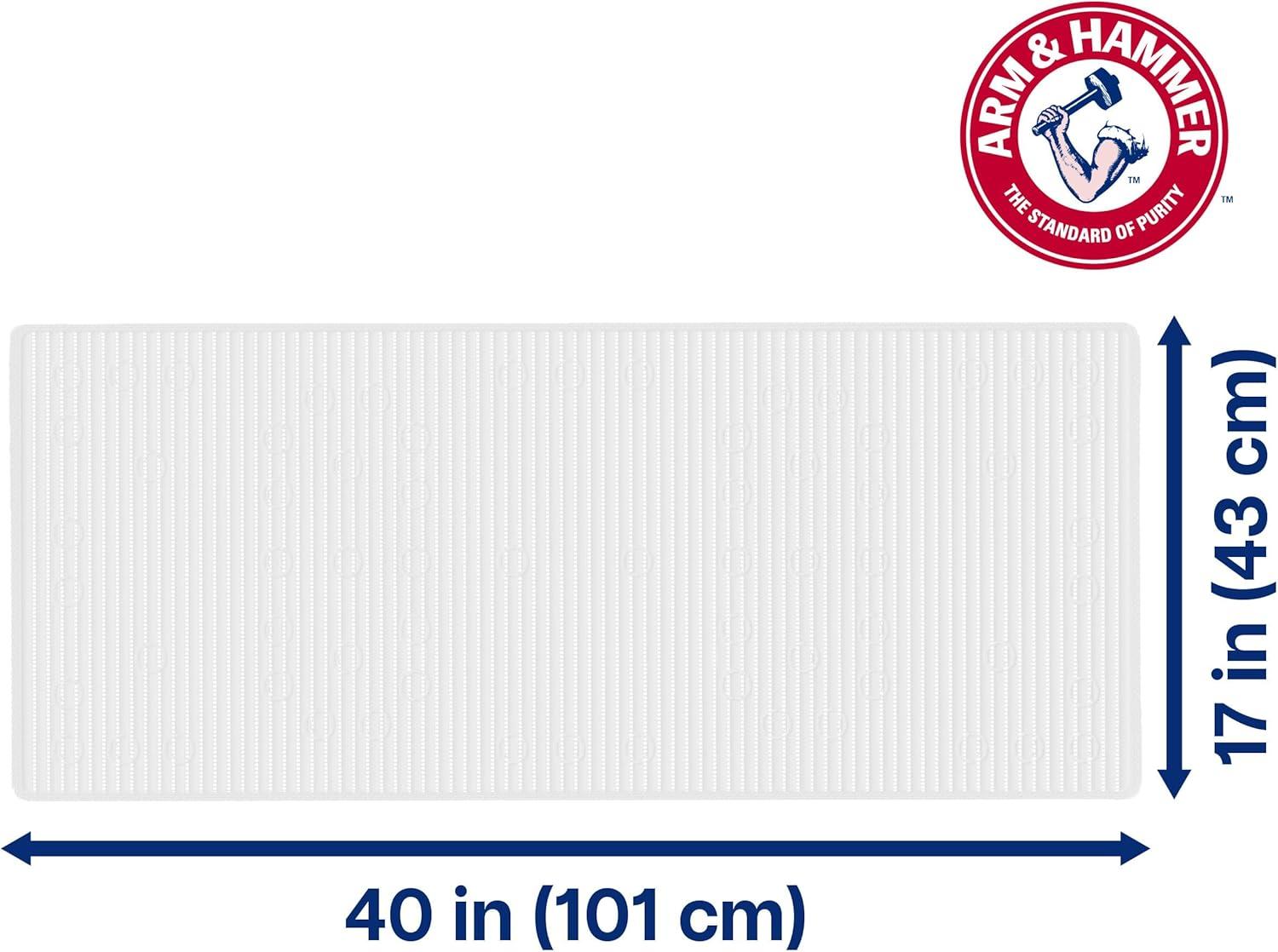 Arm & Hammer Comfort Touch Performance Foam Non-Slip Bath Mat for Showers and Tubs, 17 x 40, White