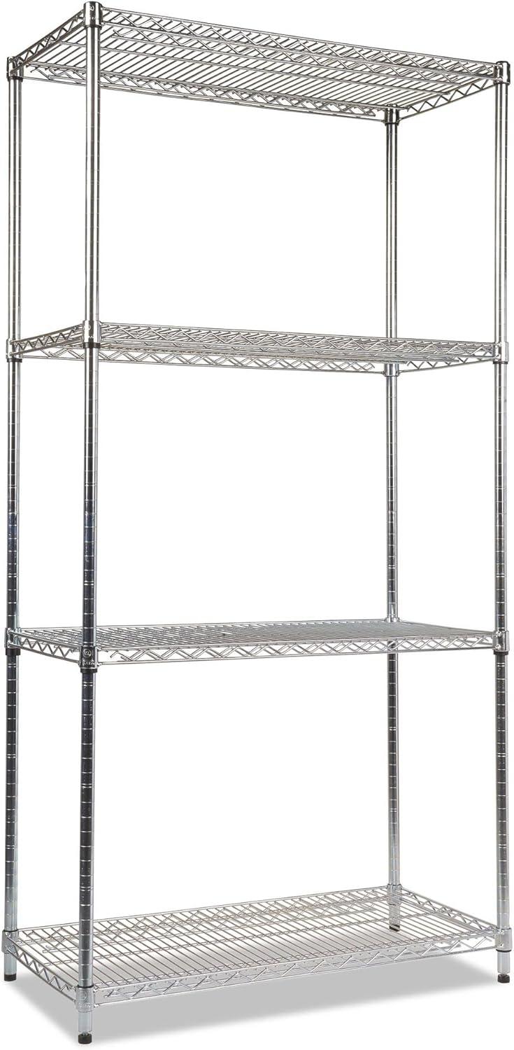 NSF Certified Silver 4-Tier Adjustable Wire Shelving Unit