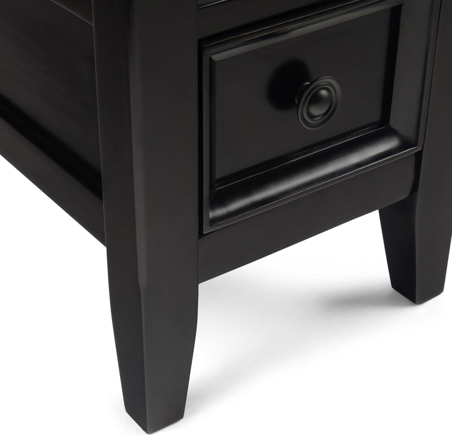 Simpli Home Amherst Side Table in Hickory Brown