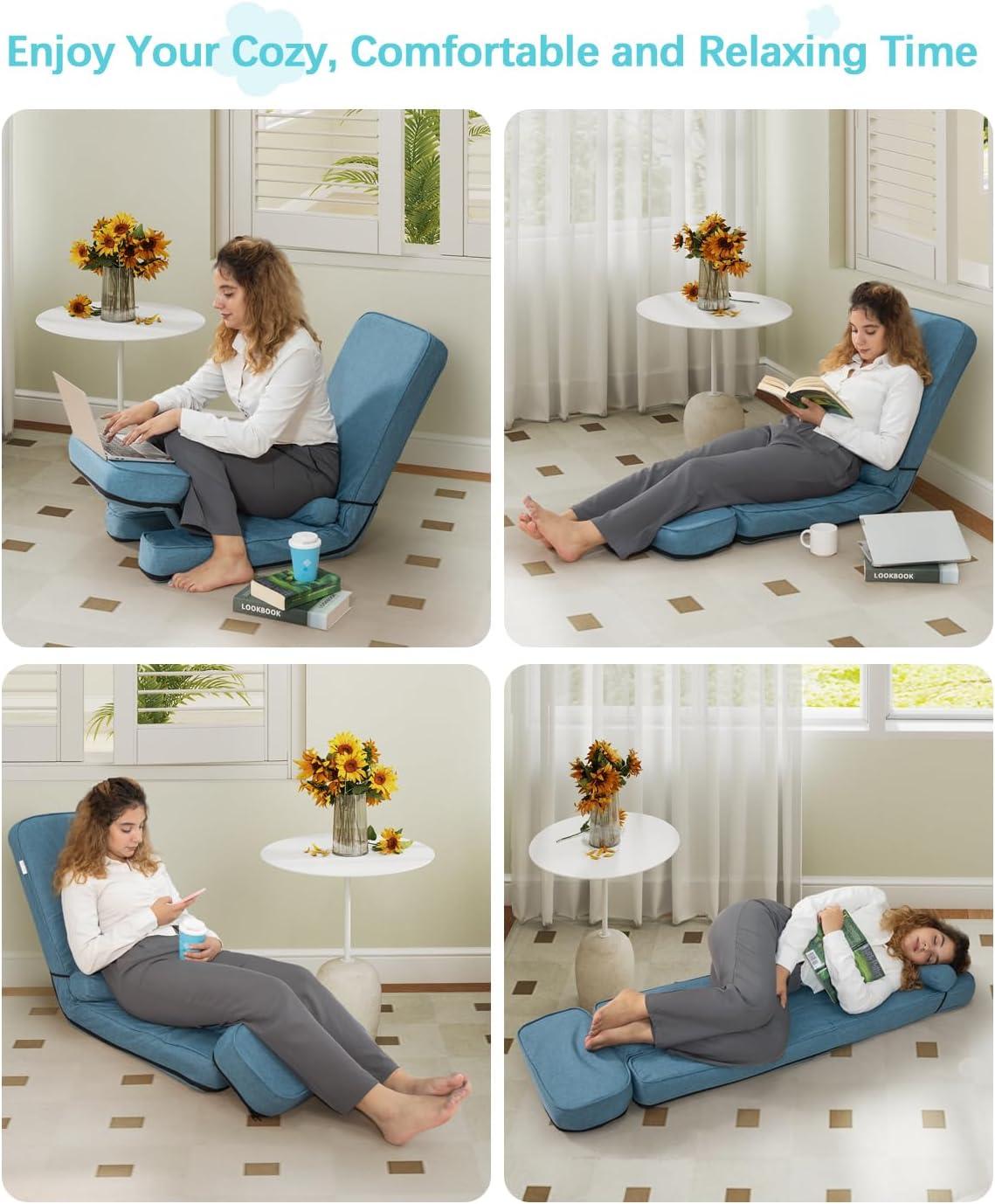 Latitude Run® Modern Sleeper Convertible Chair Adjustable Backrest Small Couch Bed For Living Room/Small Apartment