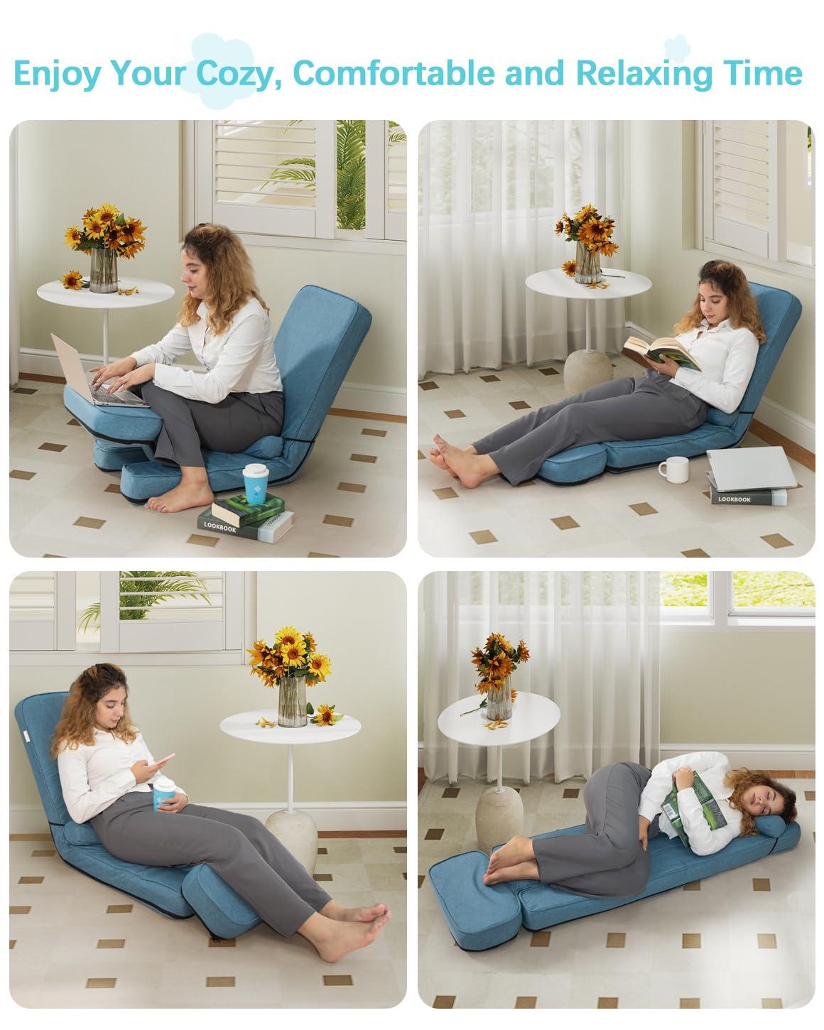 Latitude Run® Modern Sleeper Convertible Chair Adjustable Backrest Small Couch Bed For Living Room/Small Apartment