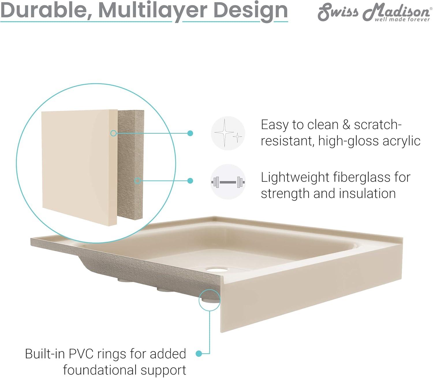 Voltaire 48" x 36" Single-Threshold, Shower Base