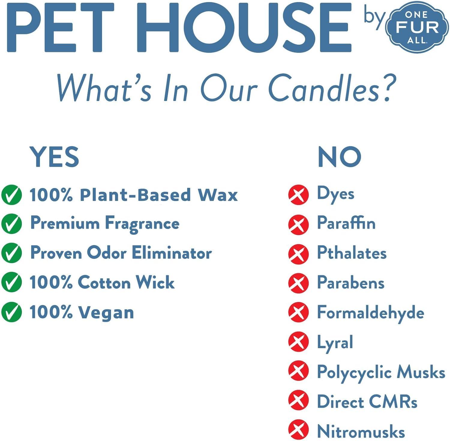 One Fur All Pet House Candle - Evergreen Forest - 100% Plant-Based Wax Candle - Pet Odor Eliminator for Home - Non-Toxic & Eco-Friendly Air Freshening Scented Candles