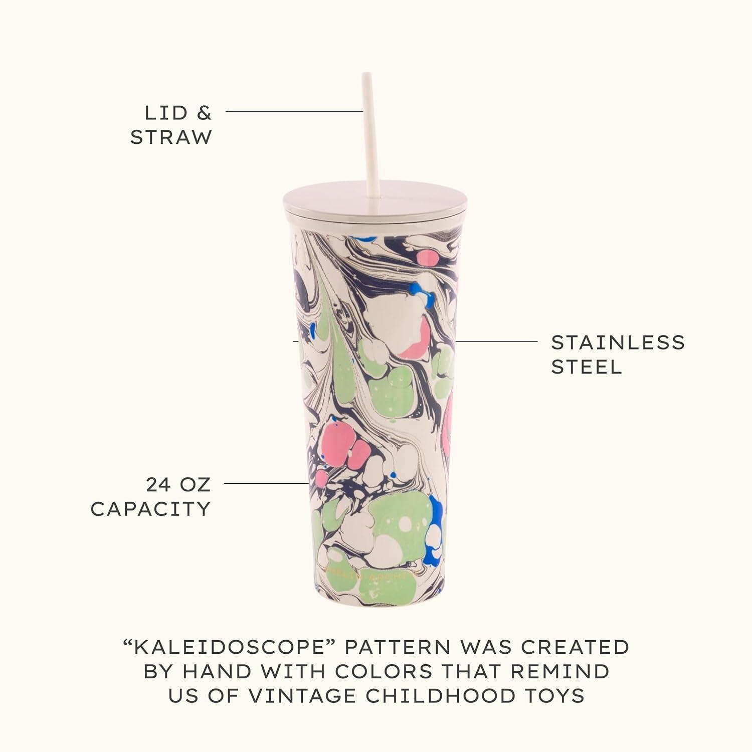 Kaleidoscope 24 oz Stainless Steel Travel Tumbler with Straw