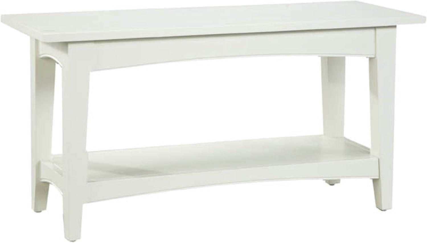Alaterre Furniture Shaker Cottage Bench with Shelf, Ivory