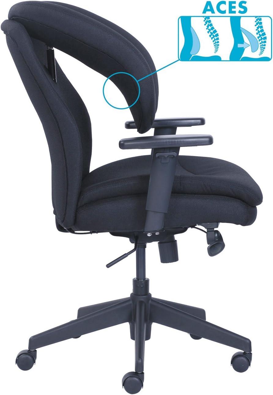 SertaPedic Cosset Ergonomic Task Chair, Supports Up to 275 lb, 19.5" to 22.5" Seat Height, Black