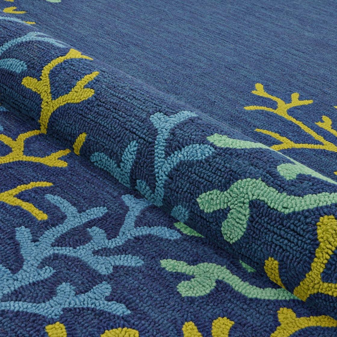 Couristan Outdoor Escape Sea Water Indoor / Outdoor Area Rug, Ocean Blue-Aqua, 3'6" x 5'6"