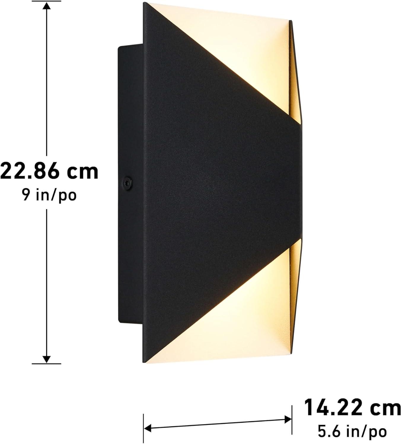 Black Aluminum Modern Outdoor LED Lantern Sconce