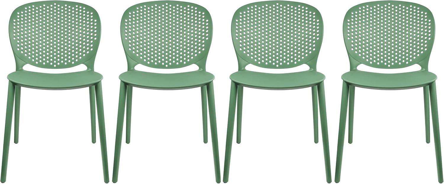 2xhome Set of 2 Modern Pool Patio Chairs, Contemporary Plastic Armless Dining Accent Side Chairs for Indoor or Outdoor Use, Teal