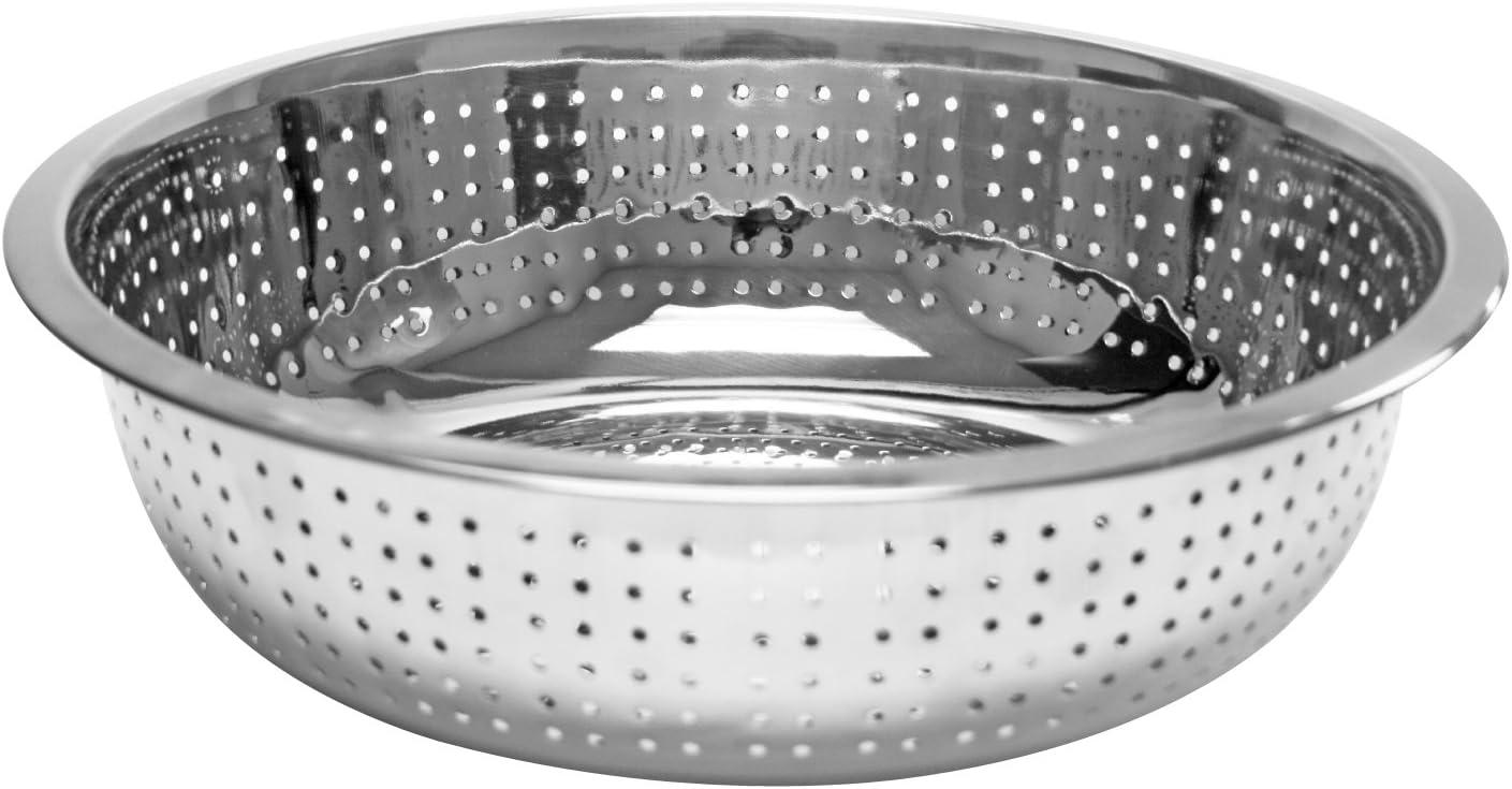 11-Inch Stainless Steel Chinese Colander with Mirror Finish