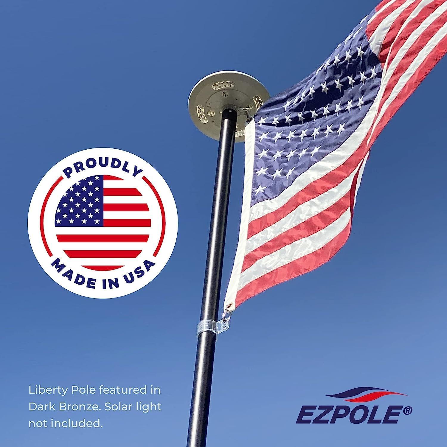 21 ft Bronze Telescopic Flagpole Kit with American Flag