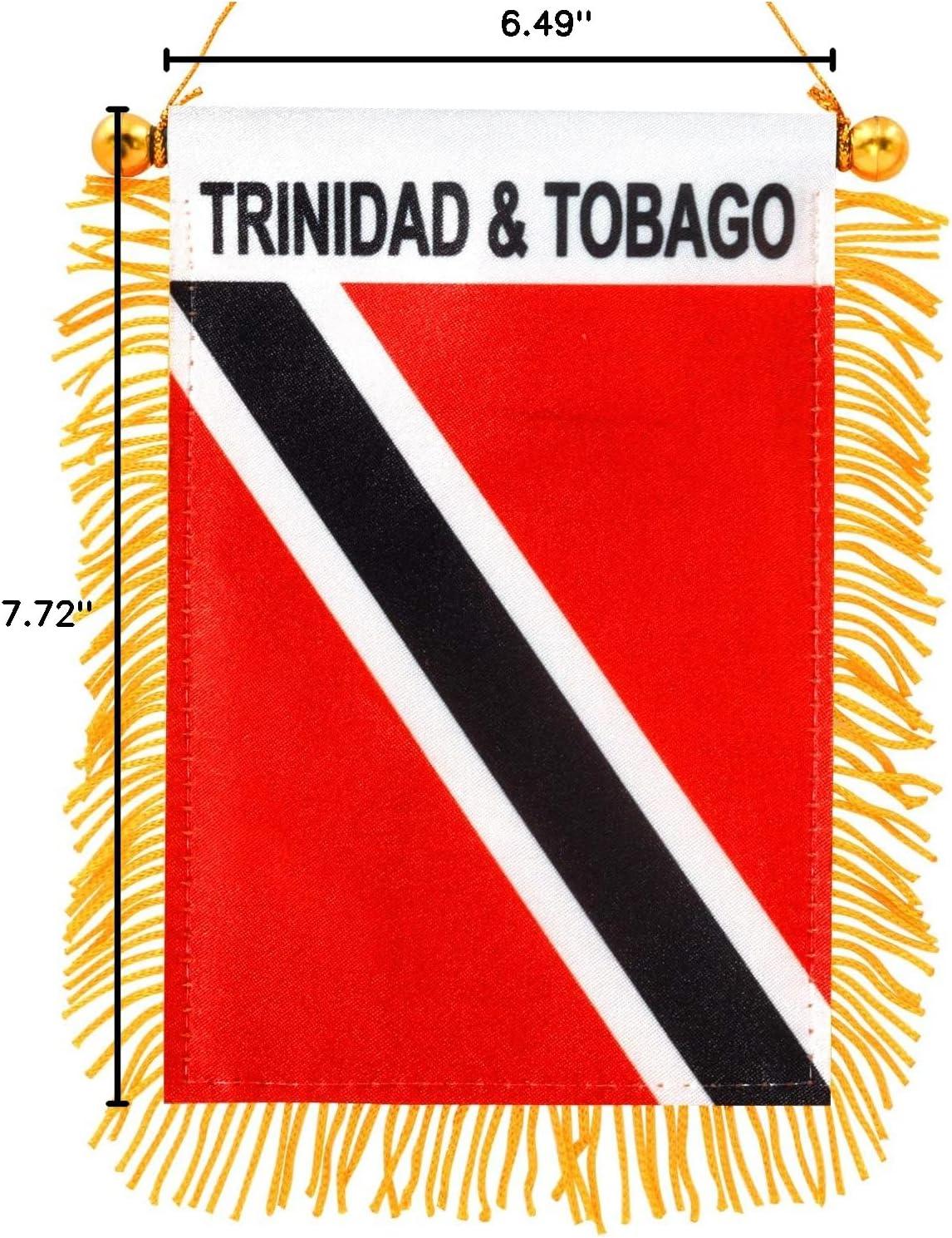 Anley 4 x 6 Inch Trinidad and Tobago Fringy Window Hanging Flag