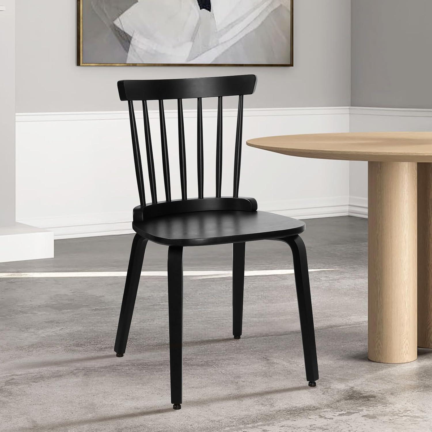 Dining Chair Set of 2 Solid Wood Farmhouse Windsor Style Side Chair for Dining Room Kitchen Office