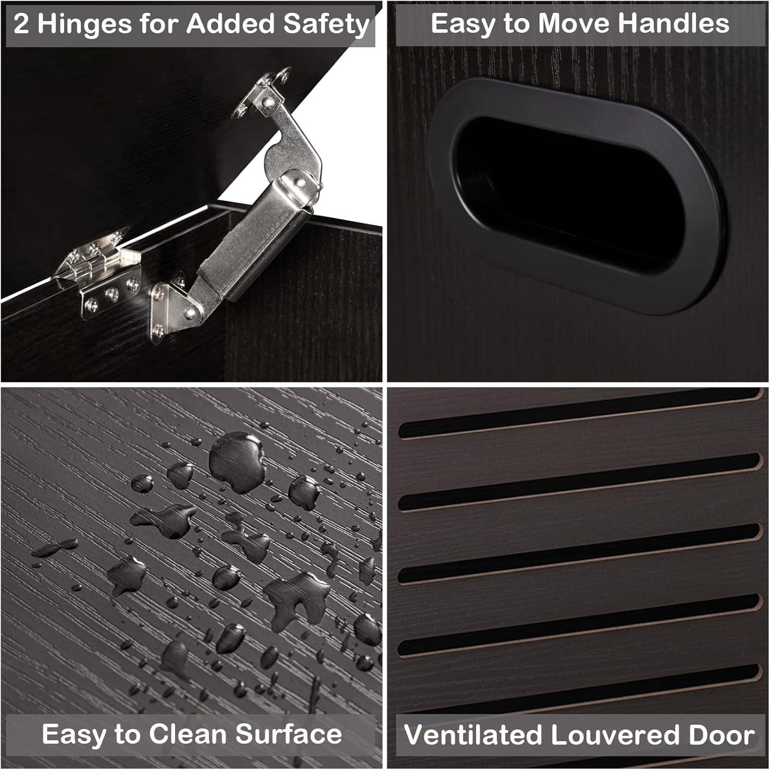 DINZI LVJ Storage Chest, Flip-Top Wooden Toy Box with 2 Safety Hinges, Retro Entryway Shoe Bench, Sturdy Large Storage Trunk for Living Room, Bedroom, Toddler Room, Easy Assembly, Rustic Brown