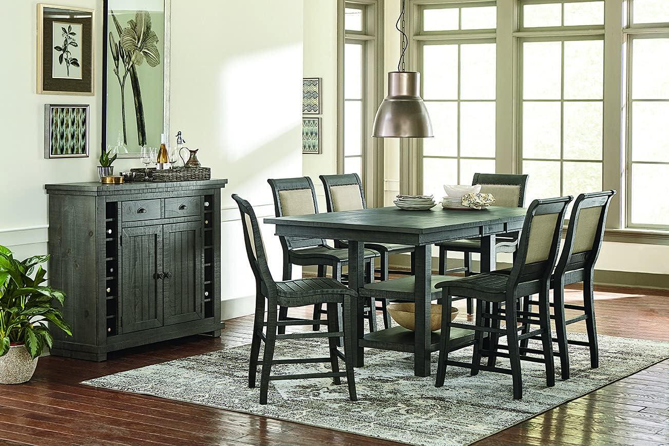 Progressive Furniture Willow Set of 2 Wood Counter Chairs in Distressed Gray