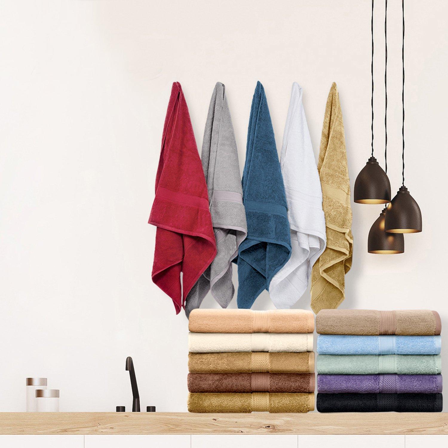 BNM Egyptian Cotton Luxury 6 Piece Towel Set, White