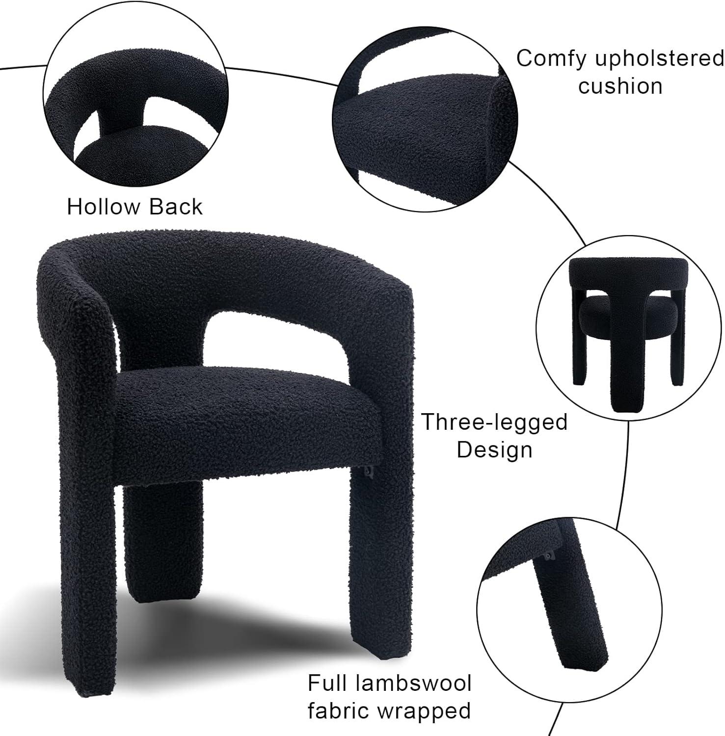 wahson office chair Modern Dining Chairs Barrel Dining Chair Upholstered Dining Room Chair with Arm Comfy Accent Side Chair for Dining Room/Living Room (Set of 2)