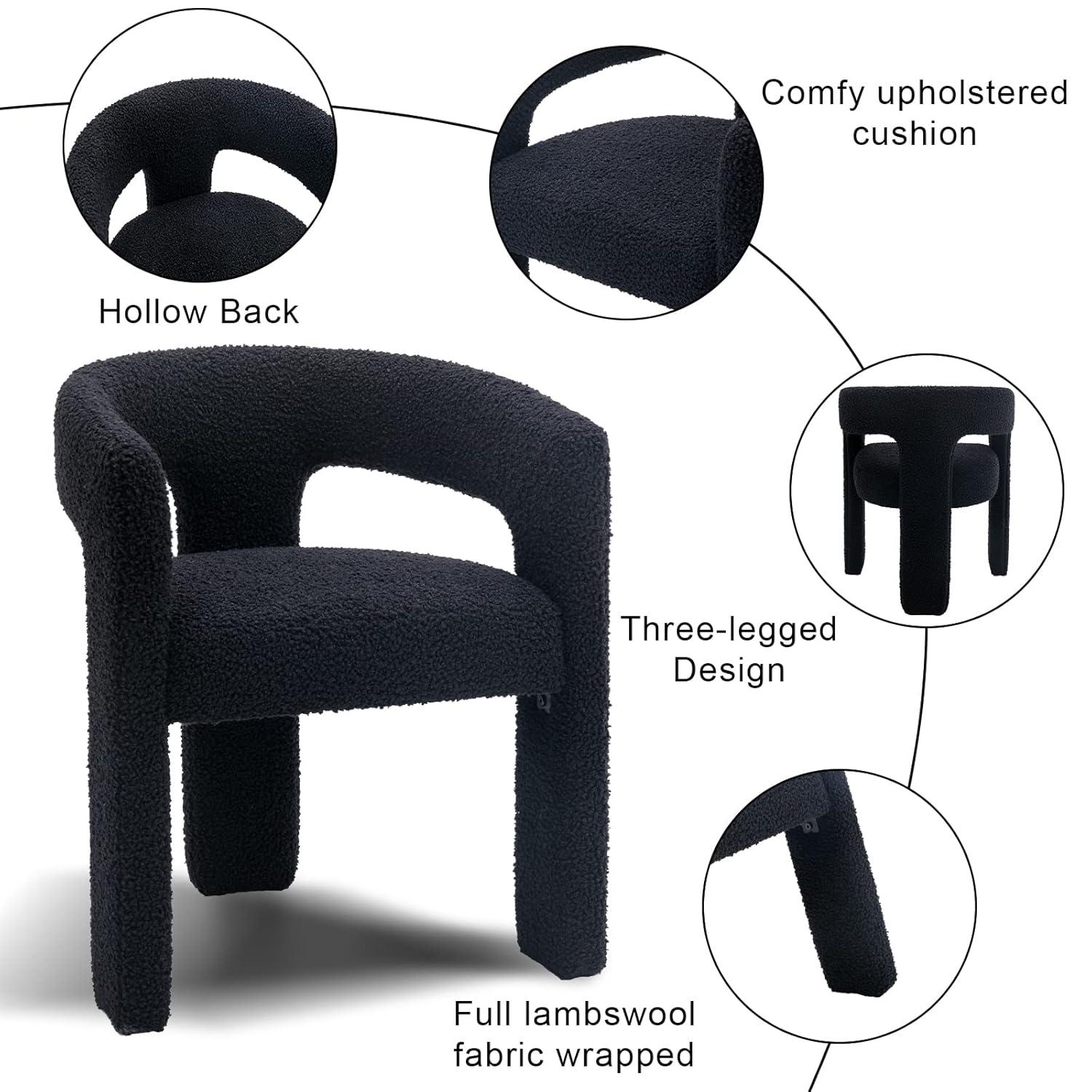 wahson office chair Modern Dining Chairs Barrel Dining Chair Upholstered Dining Room Chair with Arm Comfy Accent Side Chair for Dining Room/Living Room (Set of 2)